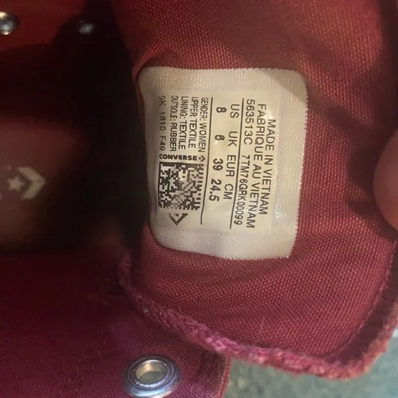 Rare Converse Burgundy High Tops - Picture 4 of 4